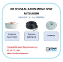 Kit d'installation 3-5-7 mètres Mono split Mitsubishi. Taille 6.1 kW à 7.1 kW