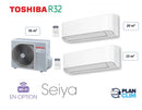 TOSHIBA - Multi Split 2 sorties - 3.3 kW / 35m² (15m² + 15m²)