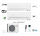 MITSUBISHI - Multi Split 2 sorties - 6.8kW / 70m² (35m² + 35m²)